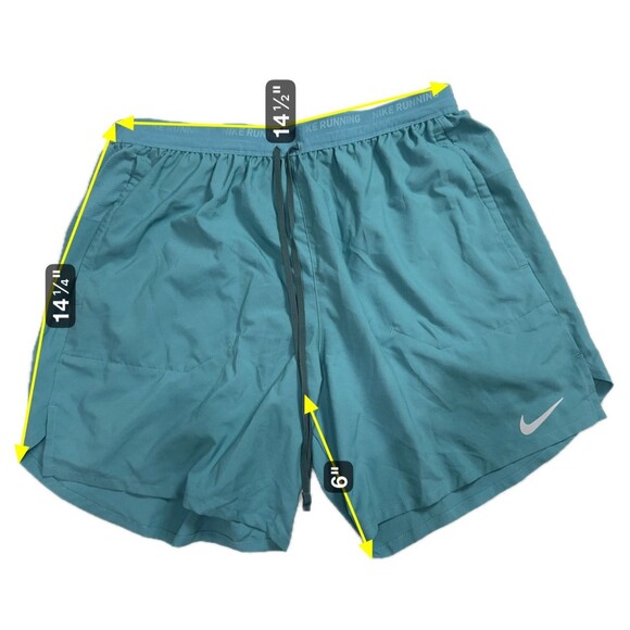 Nike Dri-Fit 7” 2 in 1 Running Shorts Men's Mineral Teal DM4759-379 Large - Picture 2 of 9